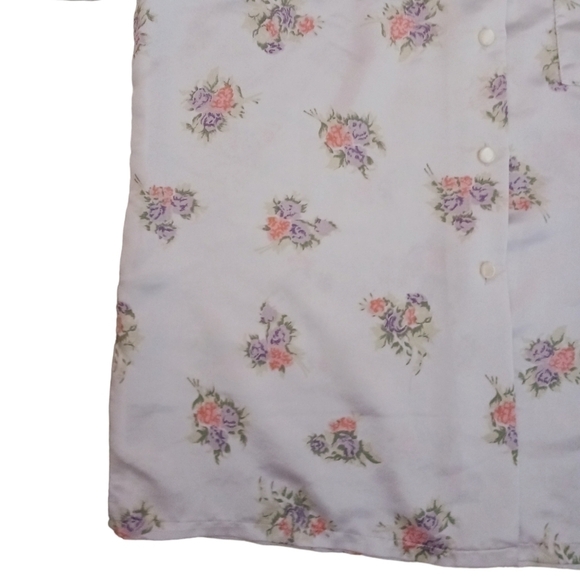 Vintage Hand Crafted Silk Button Down PJ Top - Picture 5 of 9